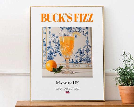 Bucks Fizz On Maiolica Tile, Kitchen And Bar Art Print