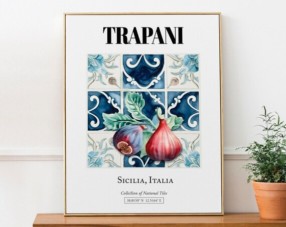 Trapani Sicilia Traditional Tile Pattern Art Print