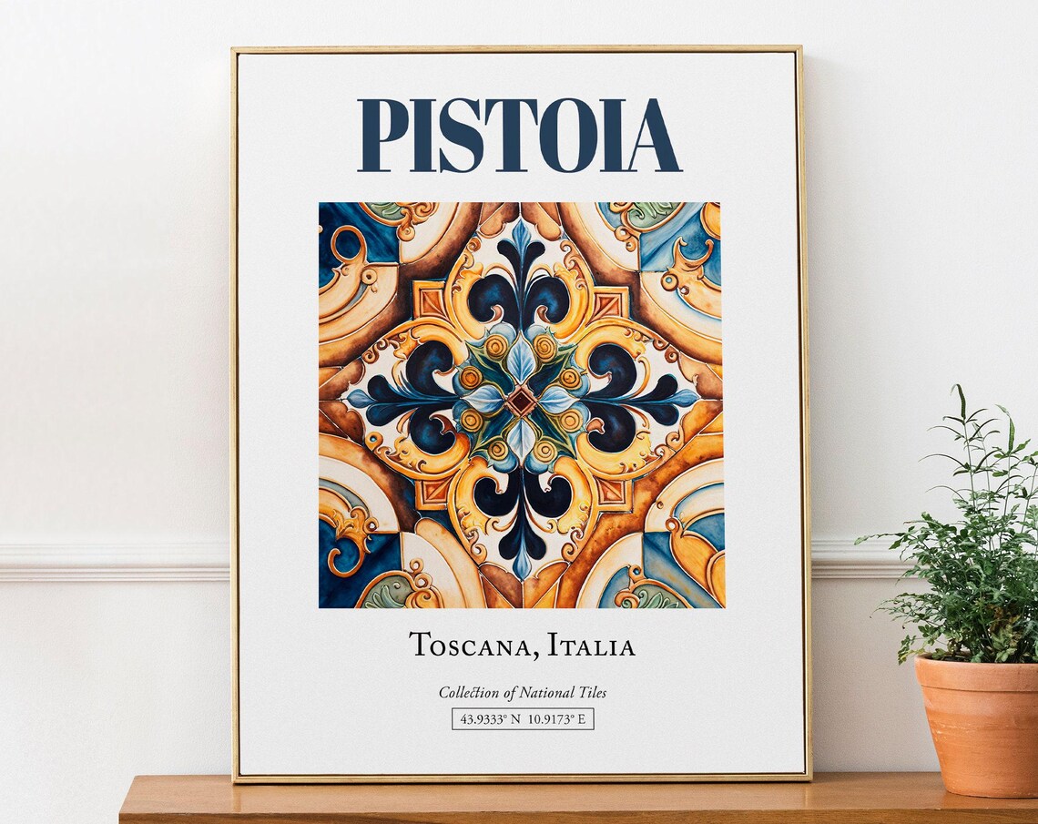 Pistoia Toscana Italy Minimalist Maiolica Tile Art Print