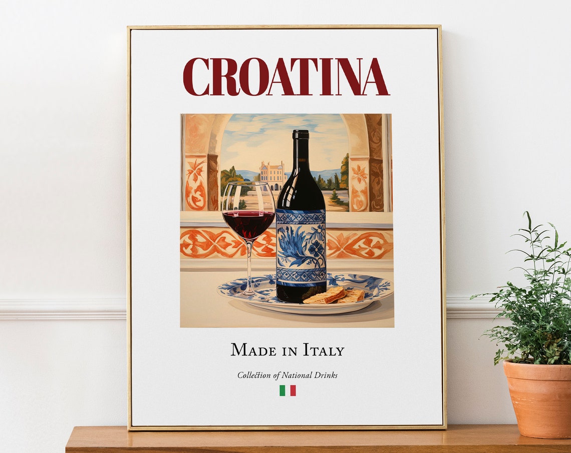 Croatina on Maiolica Tile, Italian Drink Poster