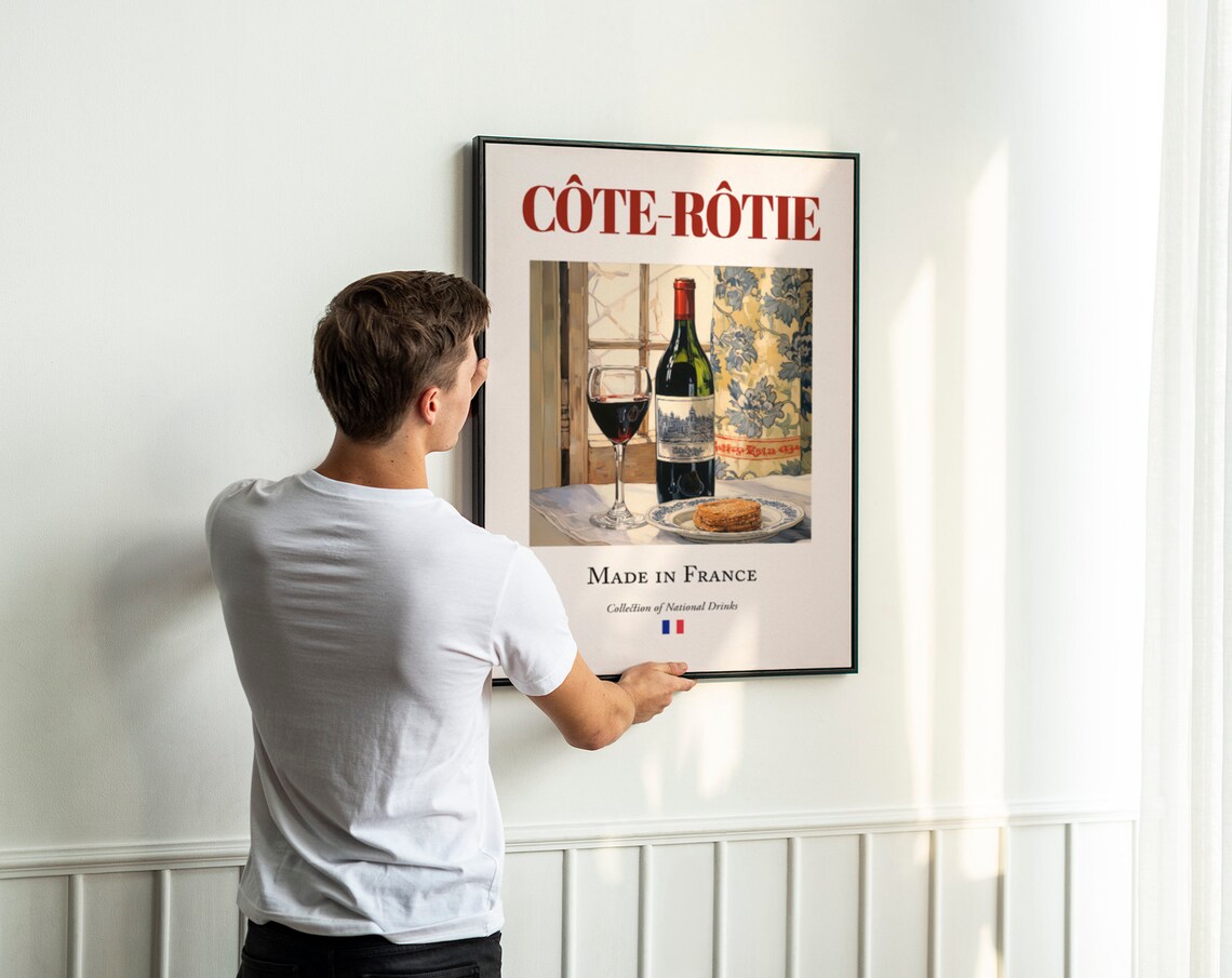 Côte Rôtie Maiolica Tile Beverage Poster, Kitchen Bar - Image 3