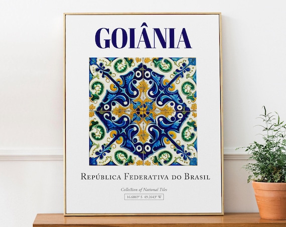Goinia Brasil Traditional Azulejo Tile Poster