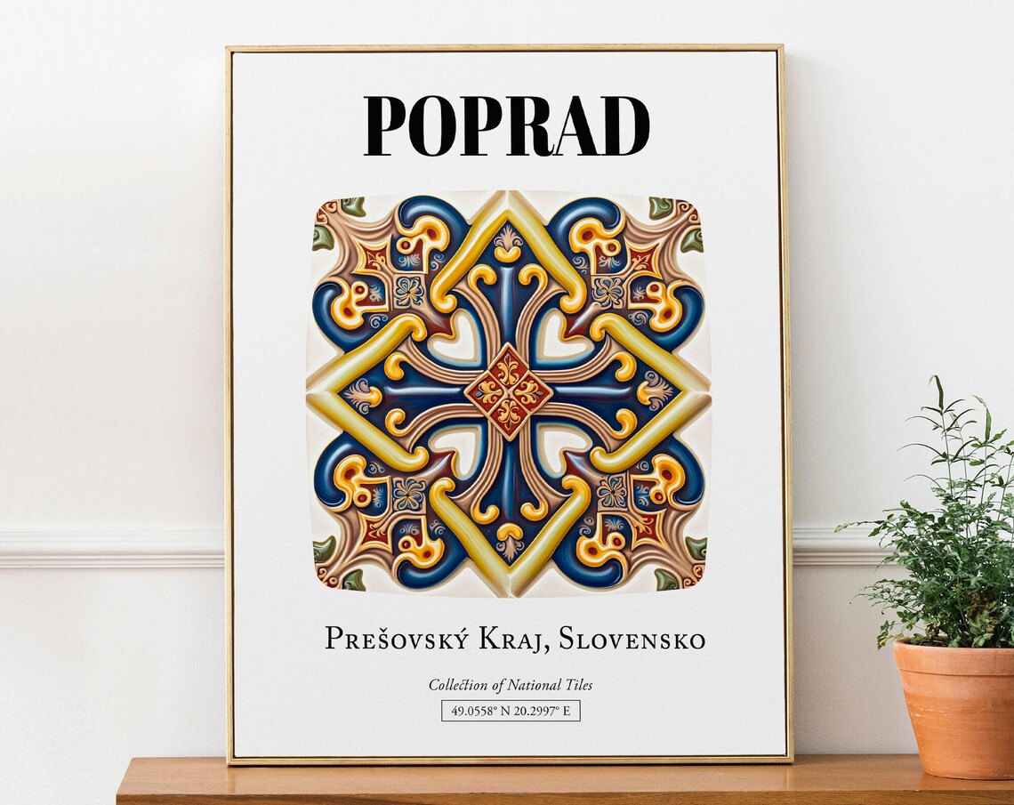 Poprad Preovsk Kraj Slovensko Traditional Tile Pattern Art Print
