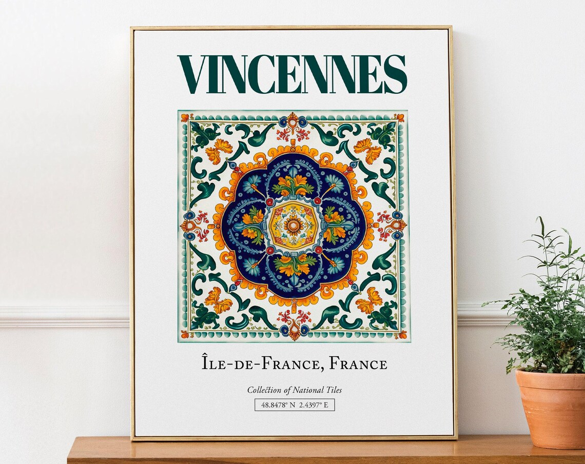 Vincennes Ledefrance France Folk Traditional Tile Poster