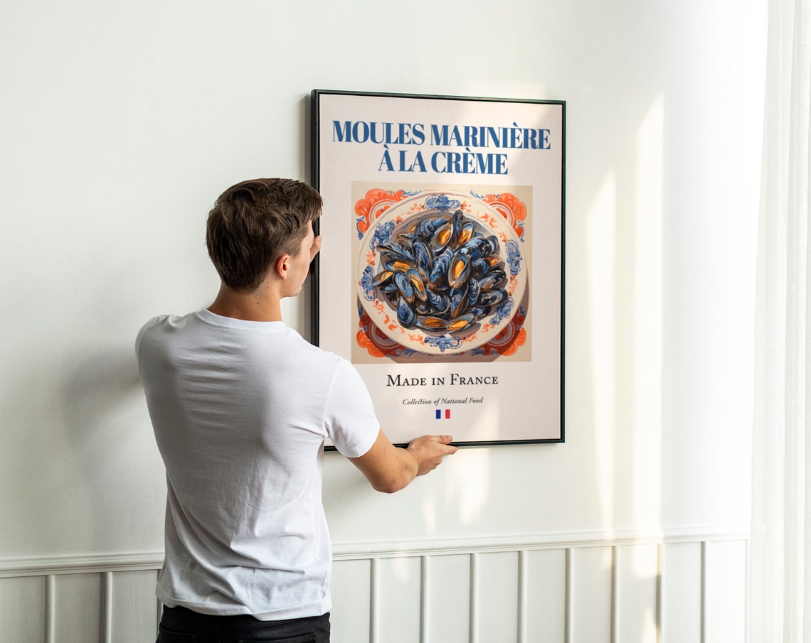 Moules Marinire La Crme On Maiolica Tile Plate, Poster - Image 3