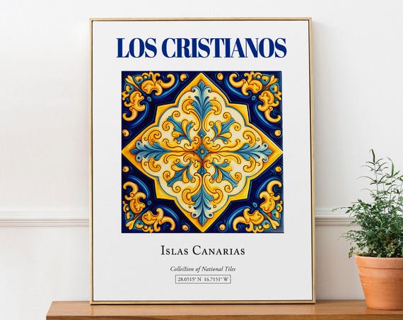 Los Cristianos Islas Canarias Spain Travel Poster