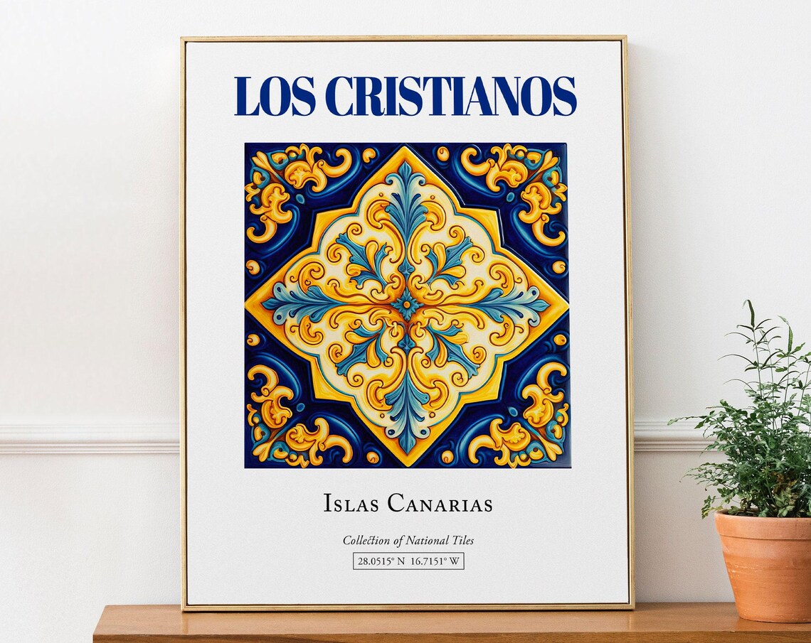 Los Cristianos Islas Canarias Spain Travel Poster