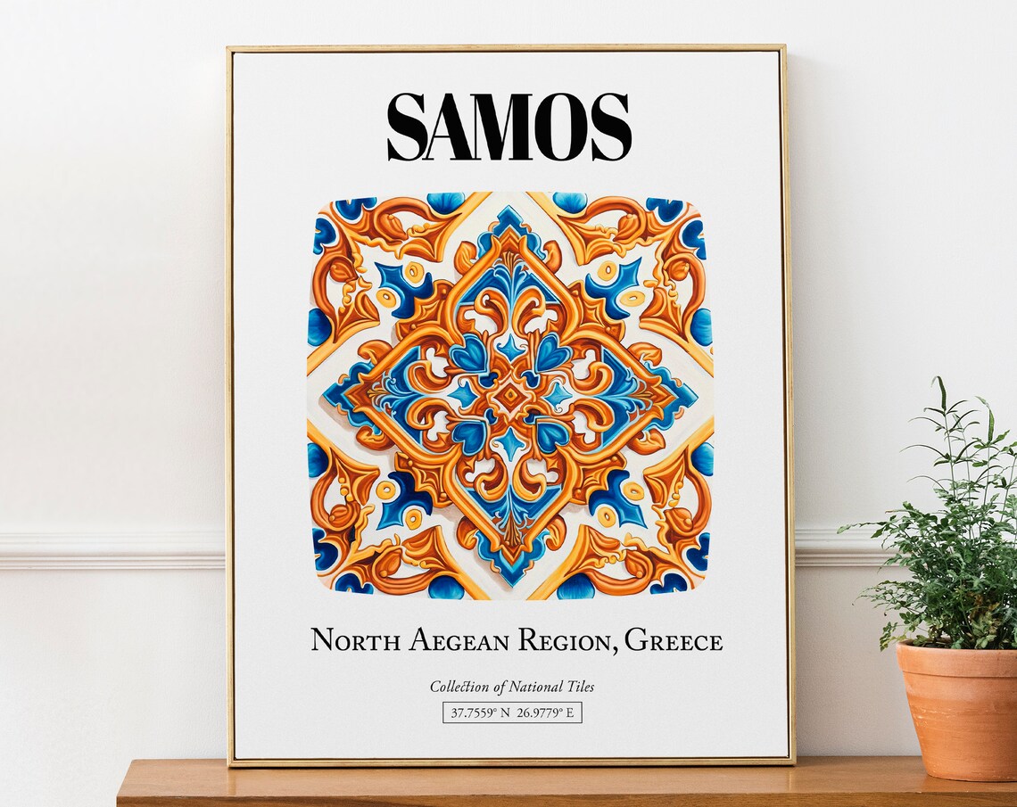 Samos Greek Island Tradition and Beauty, Travel Poster
