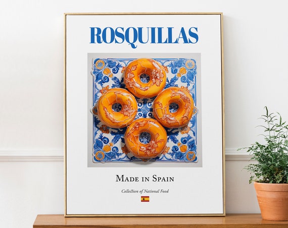 Rosquillas On Maiolica Tile Plate, Kitchen Wall Art Print