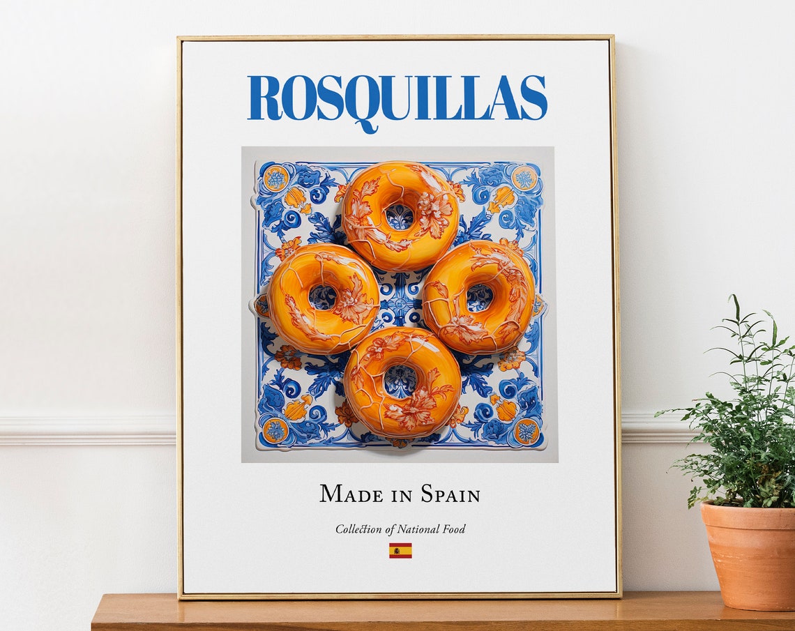 Rosquillas On Maiolica Tile Plate, Kitchen Wall Art Print