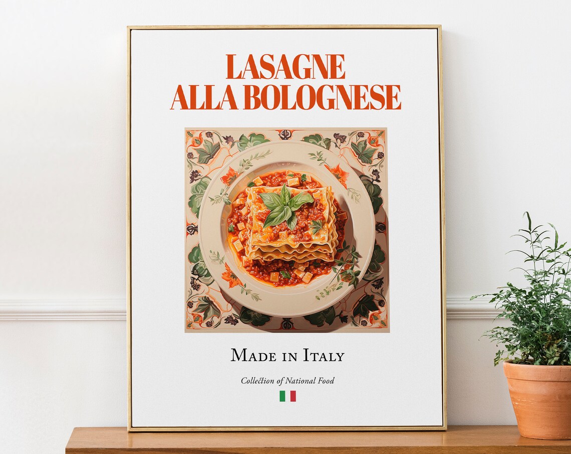 Lasagne Alla Bolognese Maiolica Tile Plate Art Print