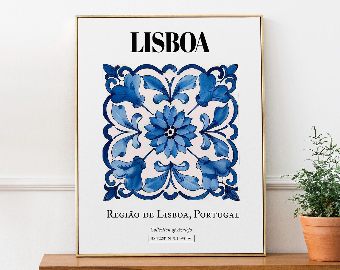 Lisboa Regio De Portugal Traditional Tile Travel Poster