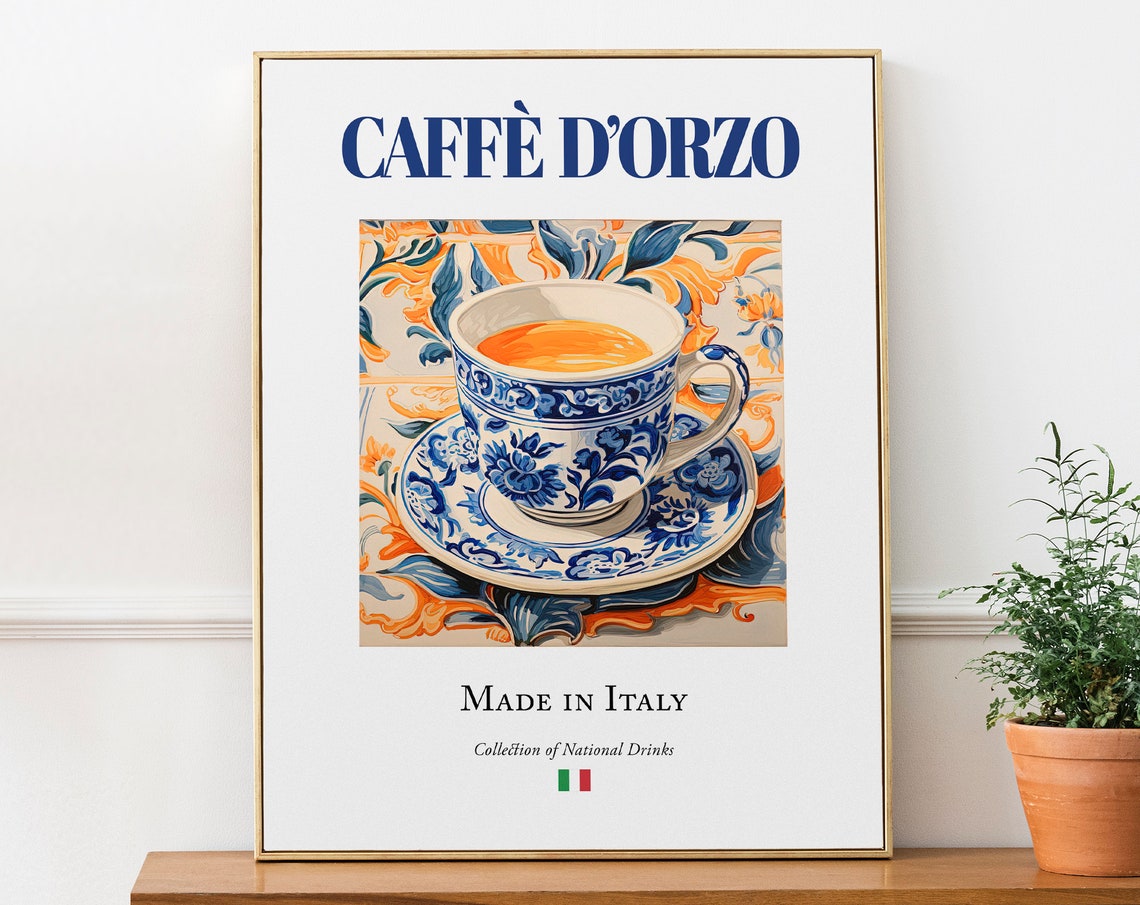 Caff Dorzo On Maiolica Tile, Italian Beverage Poster
