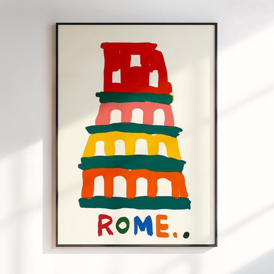 Rome Colorful Abstract Colosseum Modern Bold Pop Artwork Poster