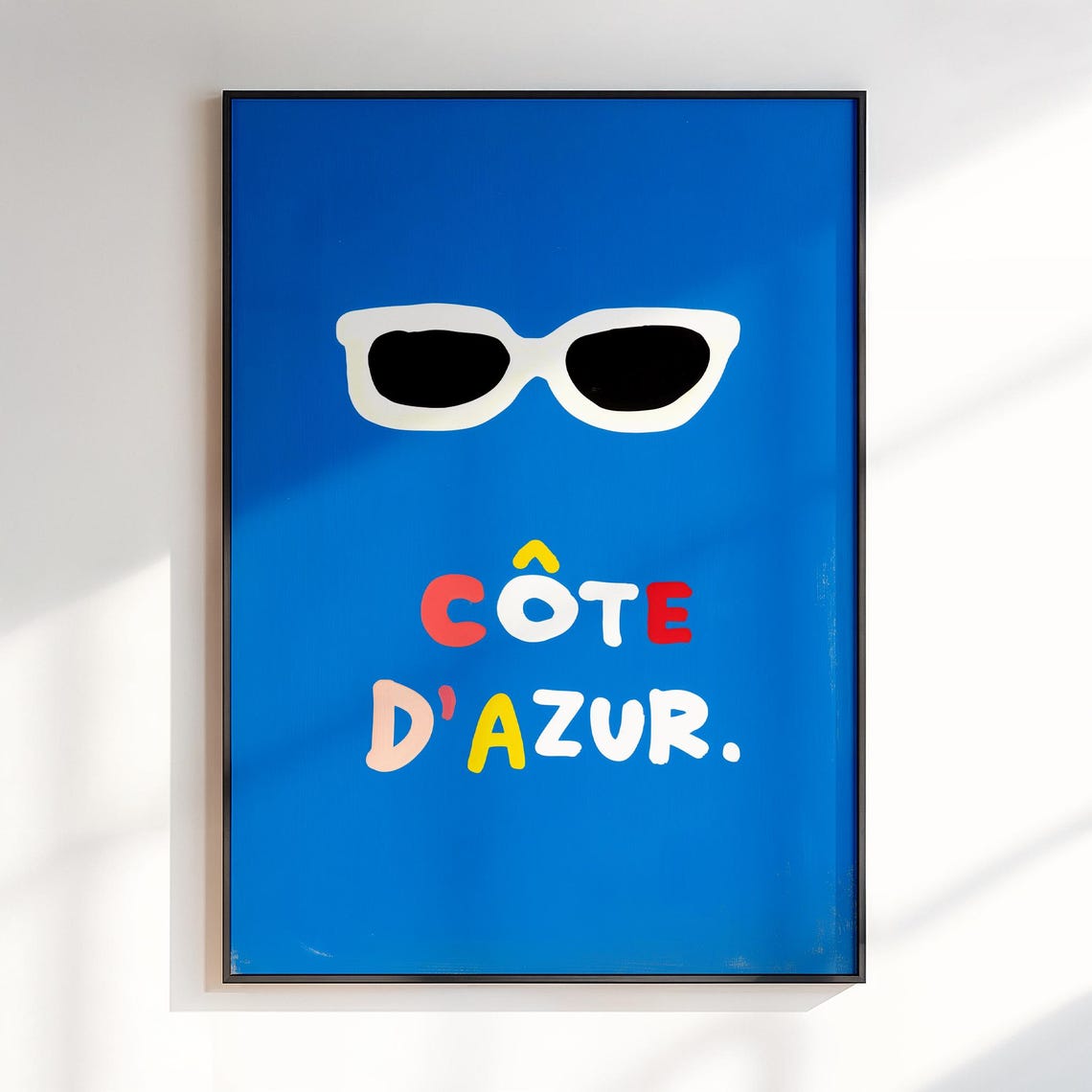 Côte d'Azur Oversized Sunglasses Blue Pop Art Maximalist Poster