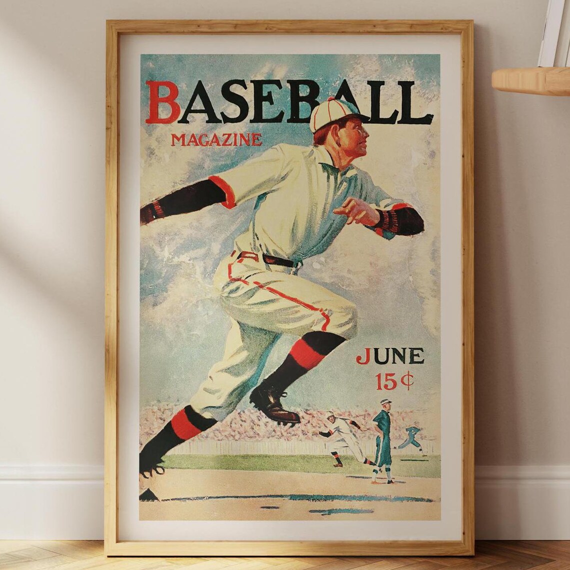 Classic Baseball Retro Poster, Vintage Sports Decor