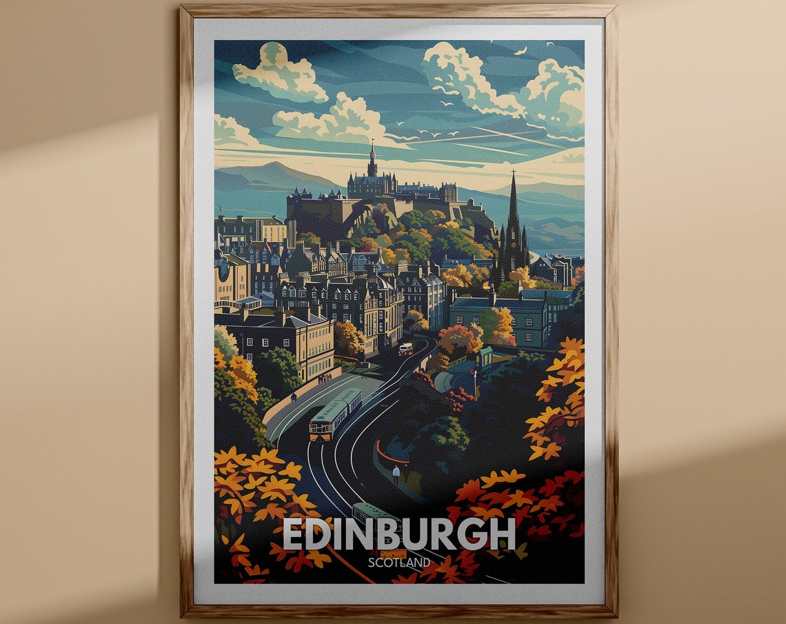 Edinburgh Art Print Edinburgh City Poster Uk Wall Art Scotland Wall Decor British Travel Poster United Kingdom Print Scotland City