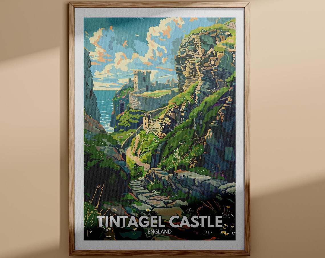 Tintagel Castle England Legendary Clifftop Ruins Ocean Poster