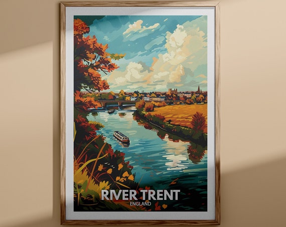 River Trent Print River Trent Poster England River Travel Poster River Wall Art Decor United Kingdom River Art England Nature Poster
