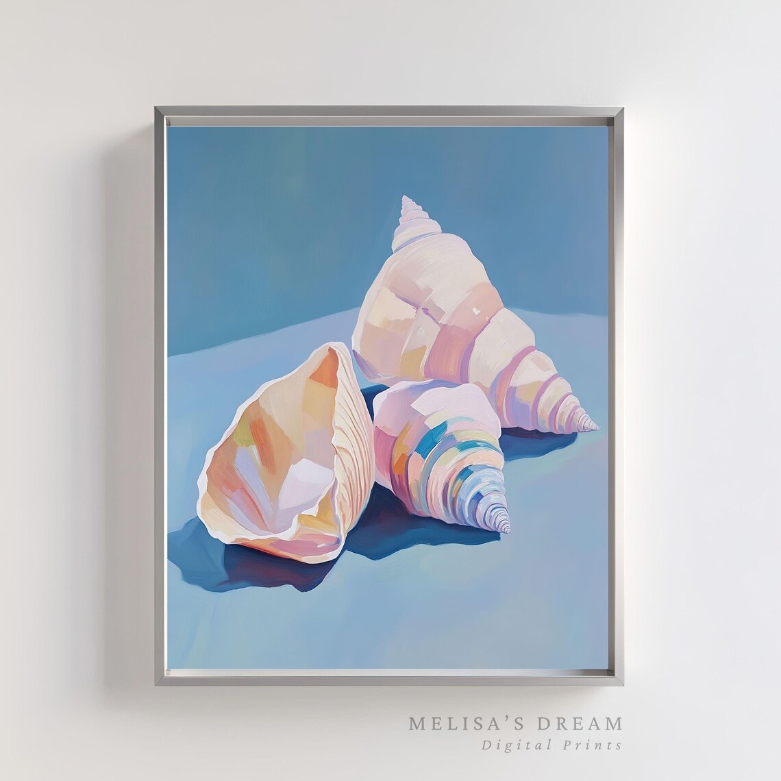 Beach Shell Wall Art Pastel Seashell Coastal Ocean Decor For House Nursery Or Bathroom Print
