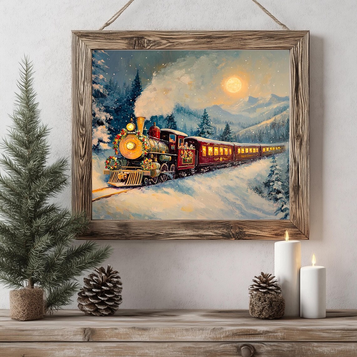 Christmas Polar Express Train, Festive Winter Scene - Image 3