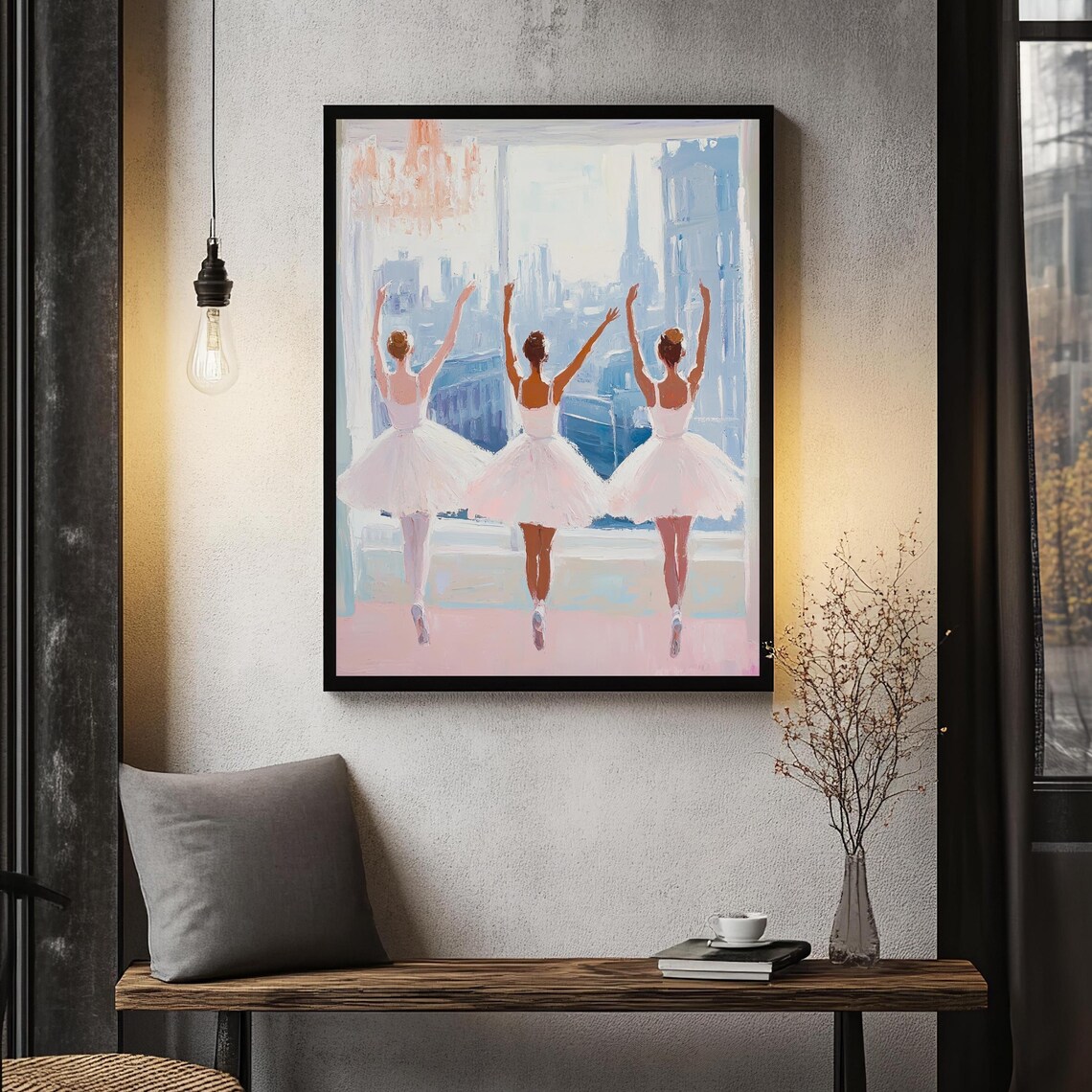 Ballet Dancers Art Print, Elegant Ballerinas - Image 3