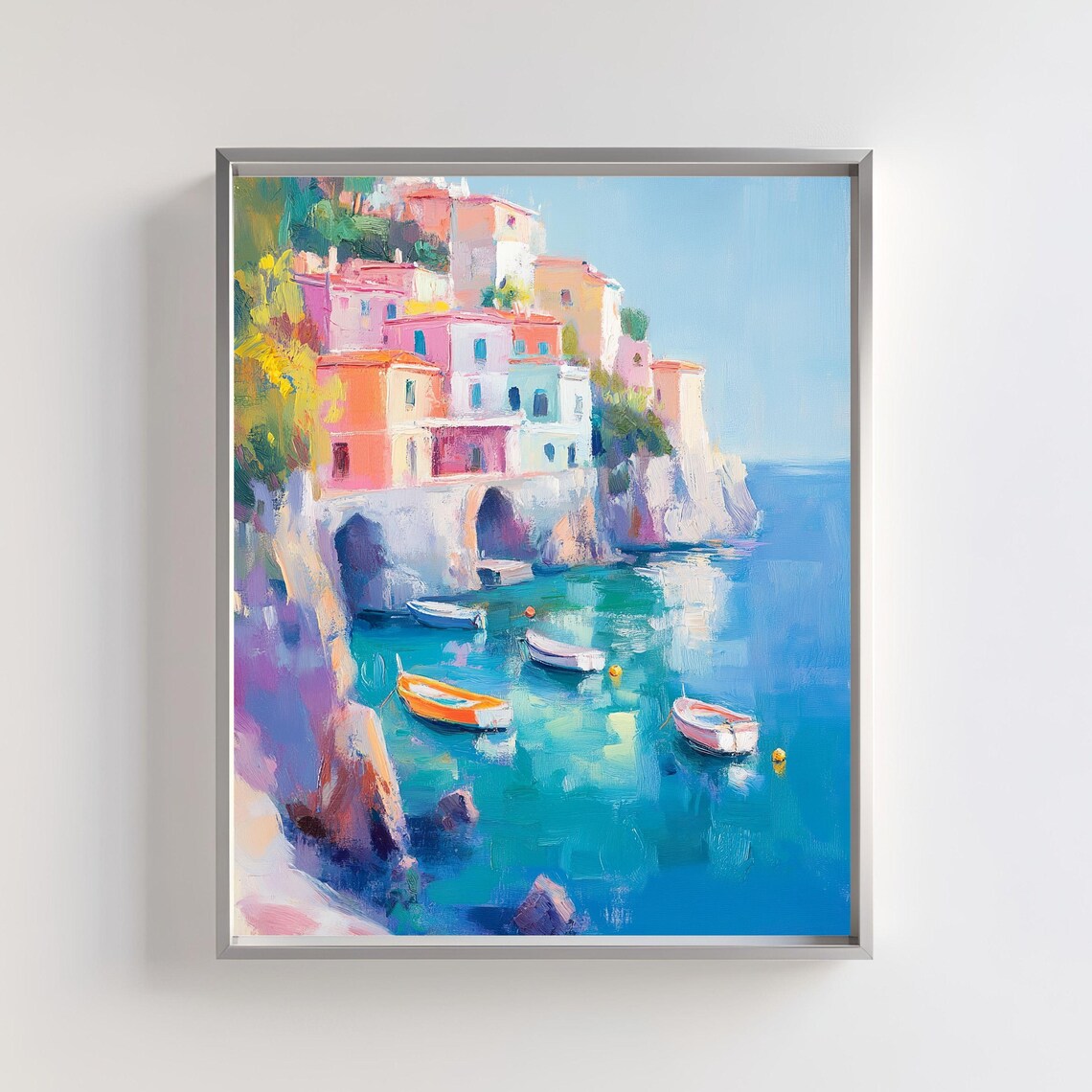 Mediterranean Coastal Travel Poster, Amalfi Coast