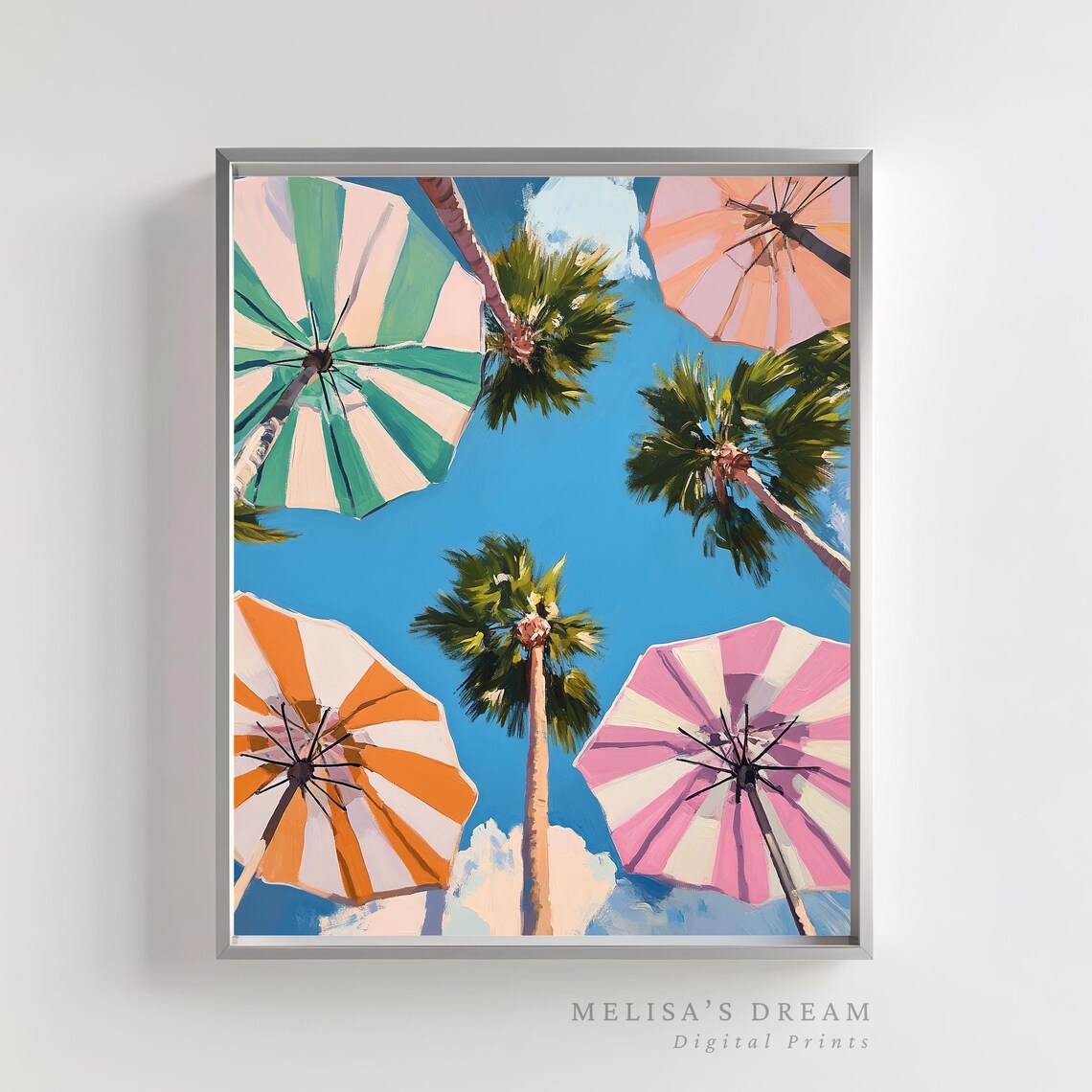 Beach Umbrella Tropical Palm Tree Summer Poster