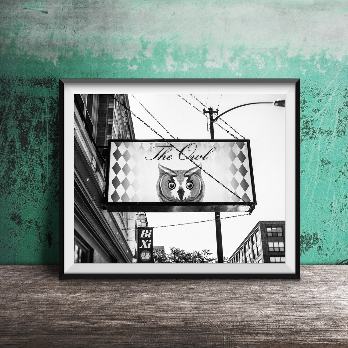 The Owl Bar Hanging Sign Owl Face Logo Logan Square Chicago Poster - Image 2