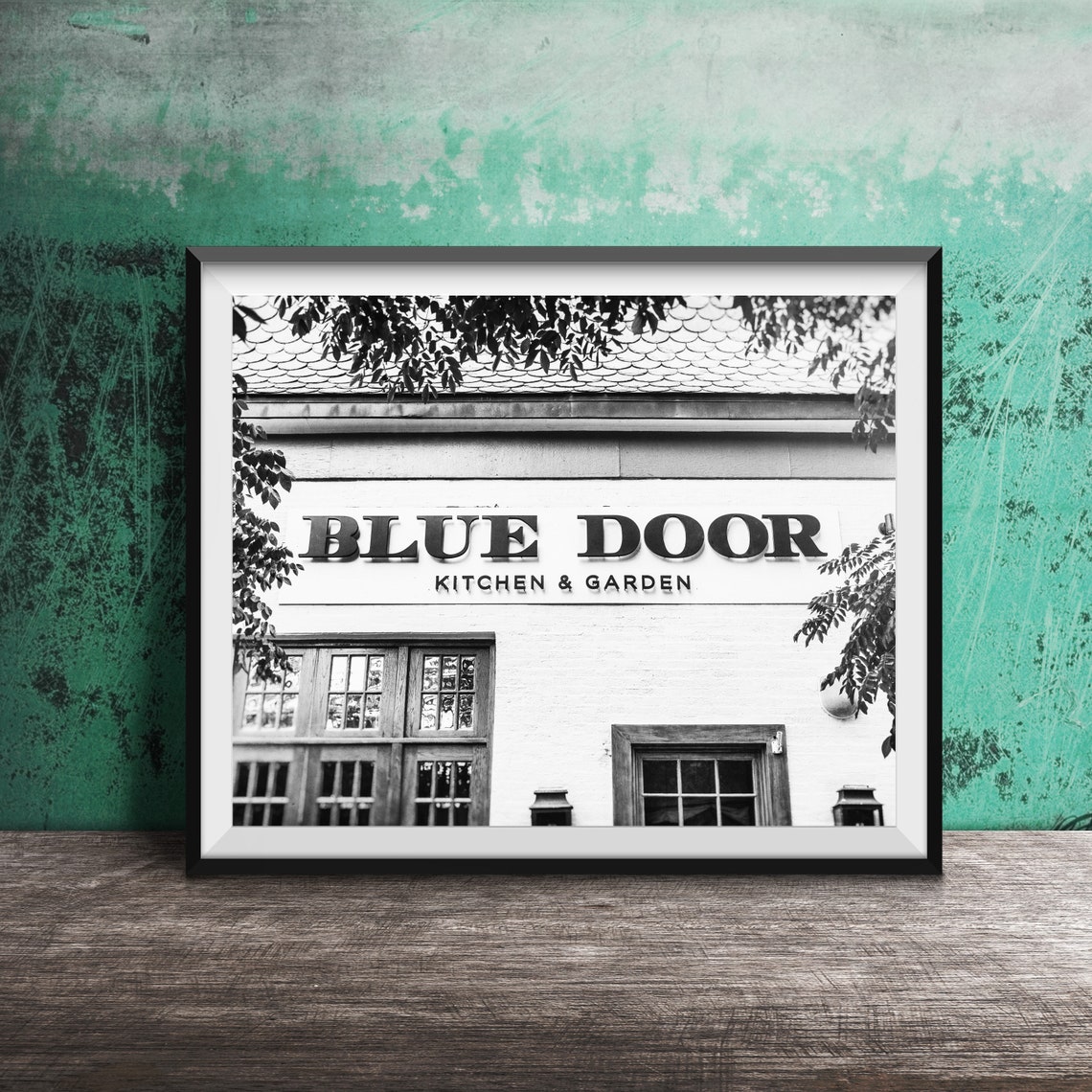 Blue Door Kitchen and Garden Restaurant Facade Sign Photography Poster - Image 2