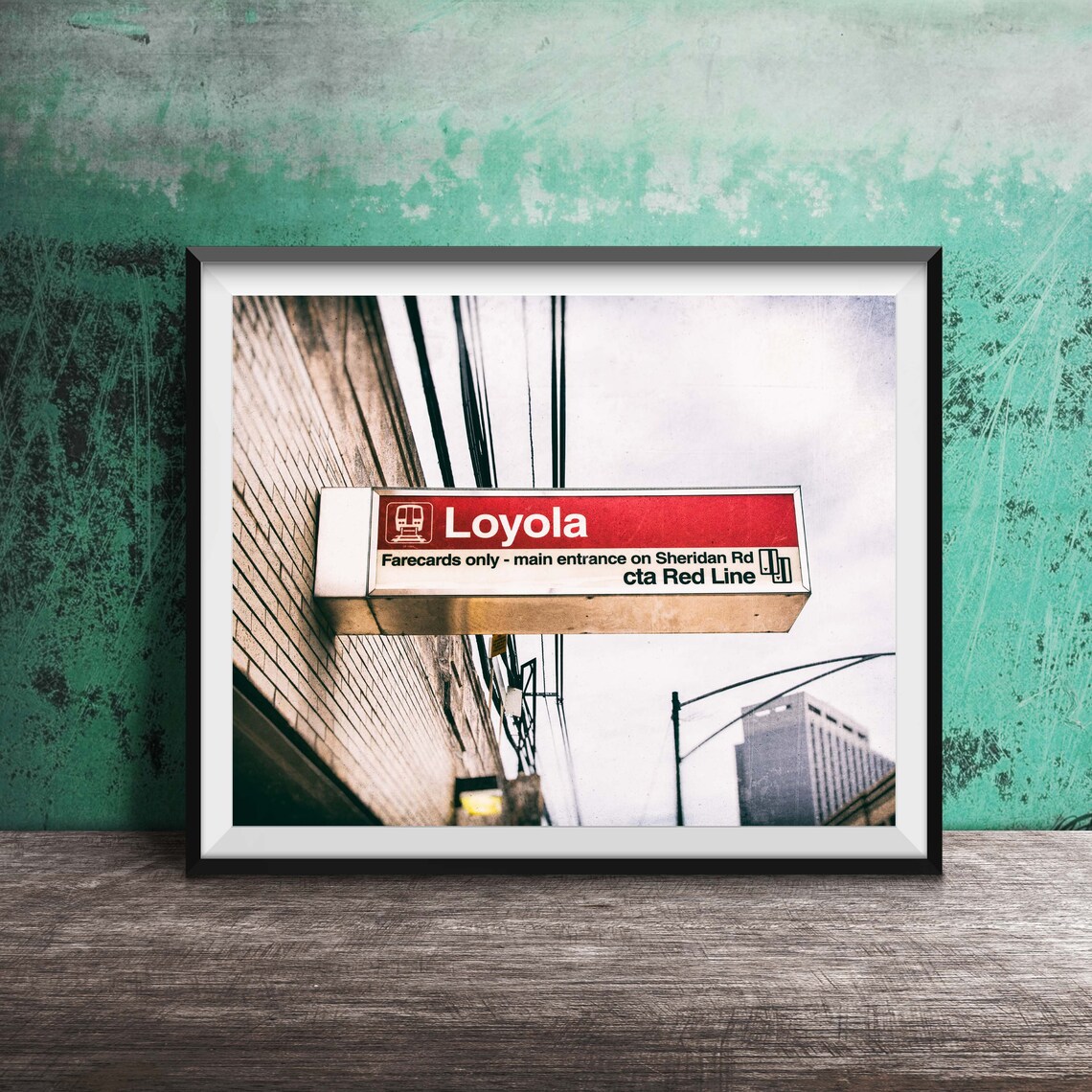 Loyola CTA Red Line Station Sign Chicago Transit Photo Poster