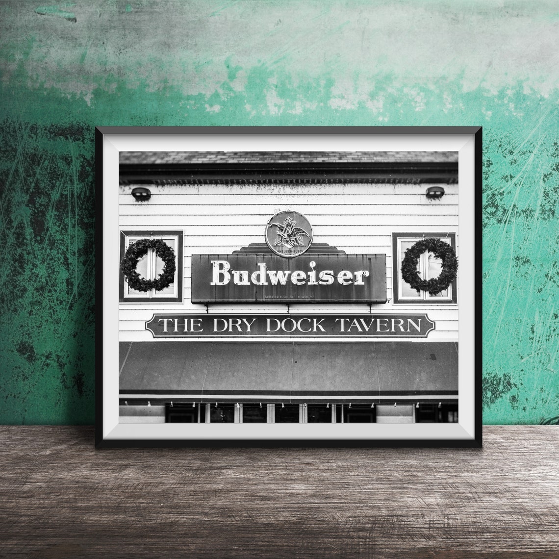 The Dry Dock Tavern Budweiser Sign Building Photography Poster - Image 2