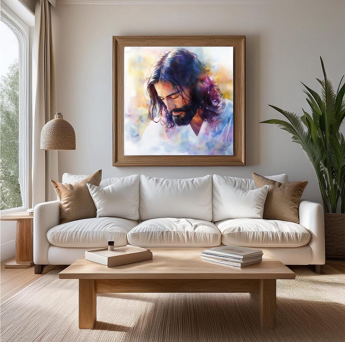 Jesus In Prayer Portrait, Gift For Pastor - Image 3
