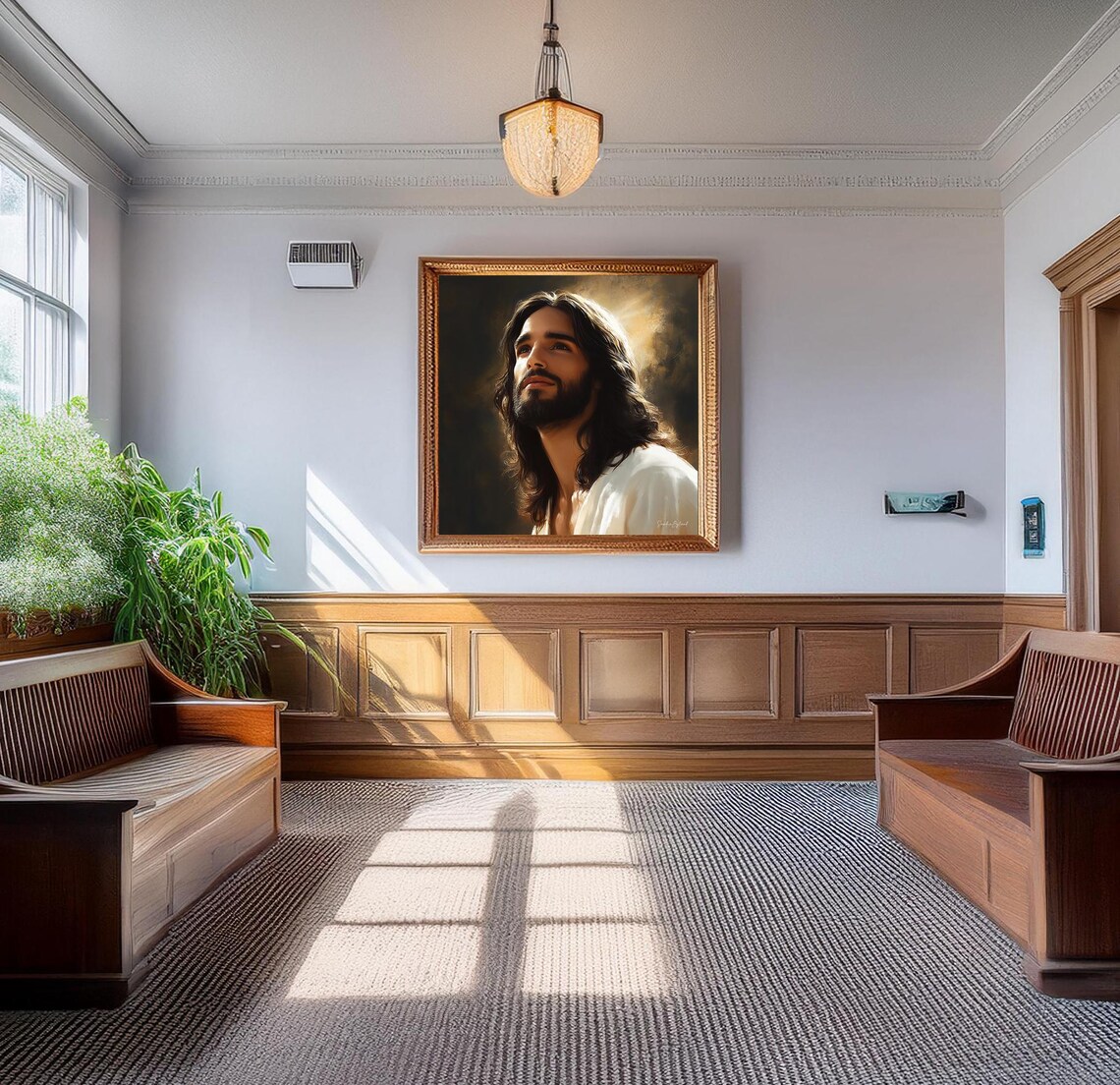 Jesus Portrait, God Grace Christian Wall Art - Image 2