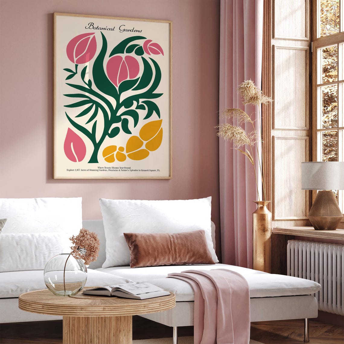 Botanical Gardens Kennett Square Pink Tulip Flower Art Poster - Image 3