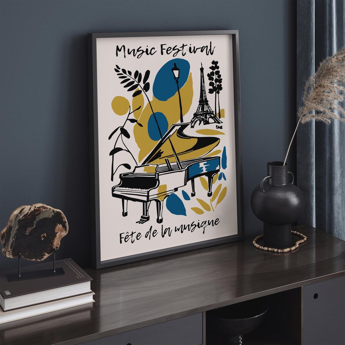 Fête de la Musique Grand Piano Paris Eiffel Tower Art Poster - Image 2