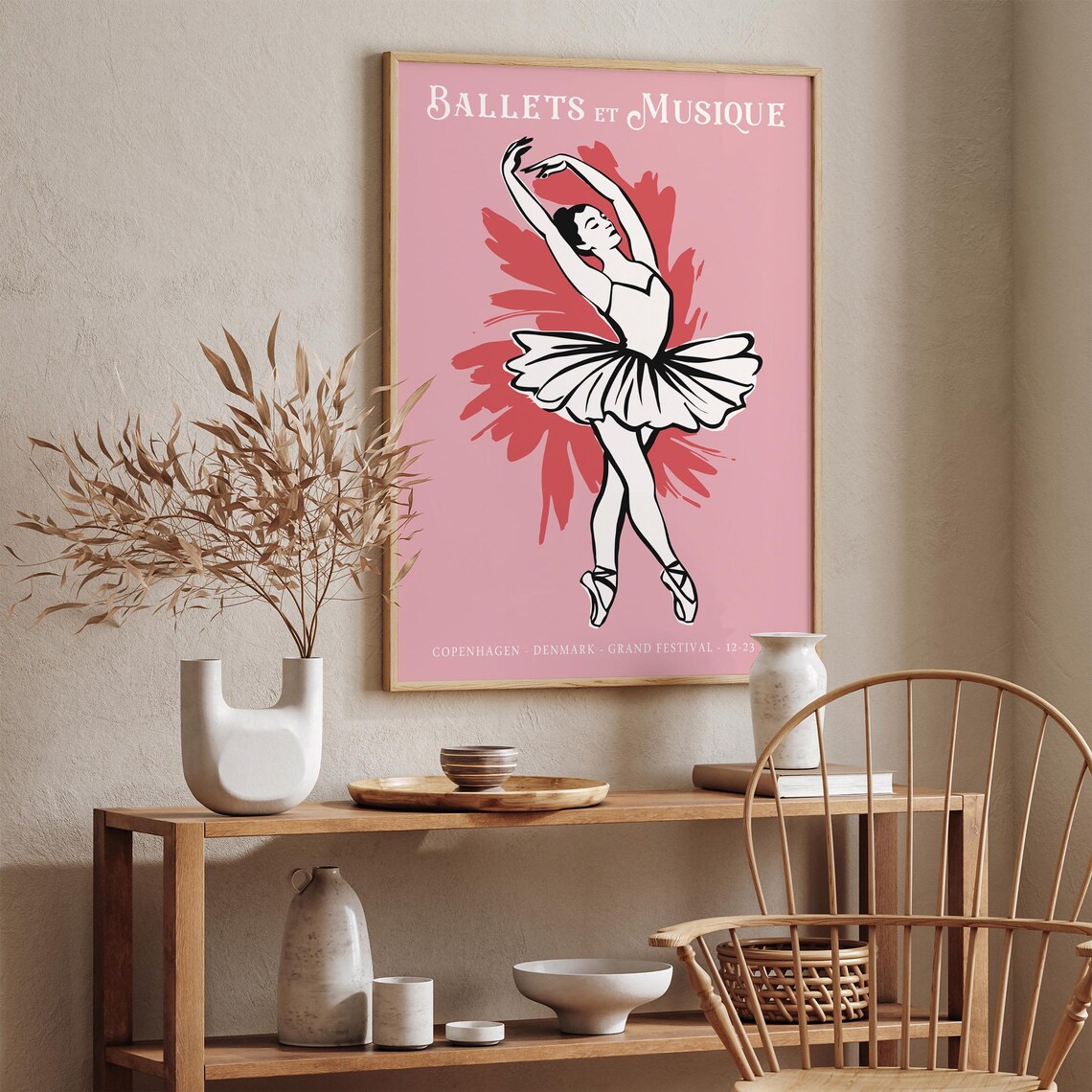 Ballets et Musique Copenhagen Pink Ballerina Festival Poster - Image 2