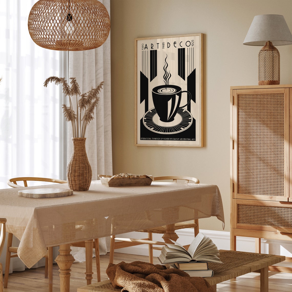 Art Deco Paris 1925 Expo Coffee Cup Modern Decorative Poster - Image 2