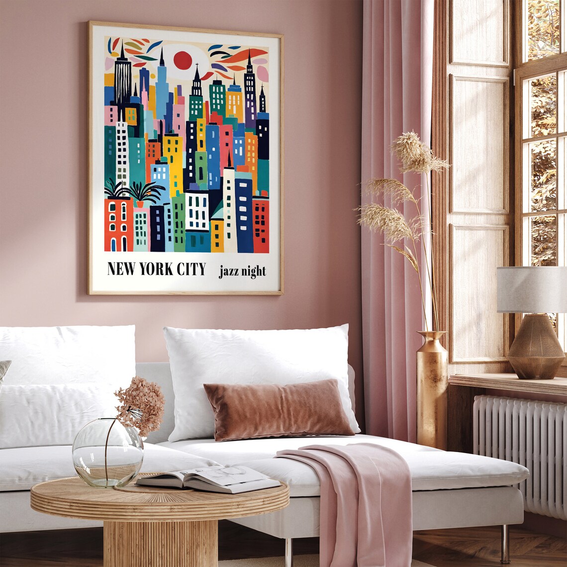 Colorful New York City Skyline Poster Vibrant Jazz Night Art Print Modern Nyc Art Print Jazz Lovers Gift Colorful Nyc Jazz Night Poster - Image 4