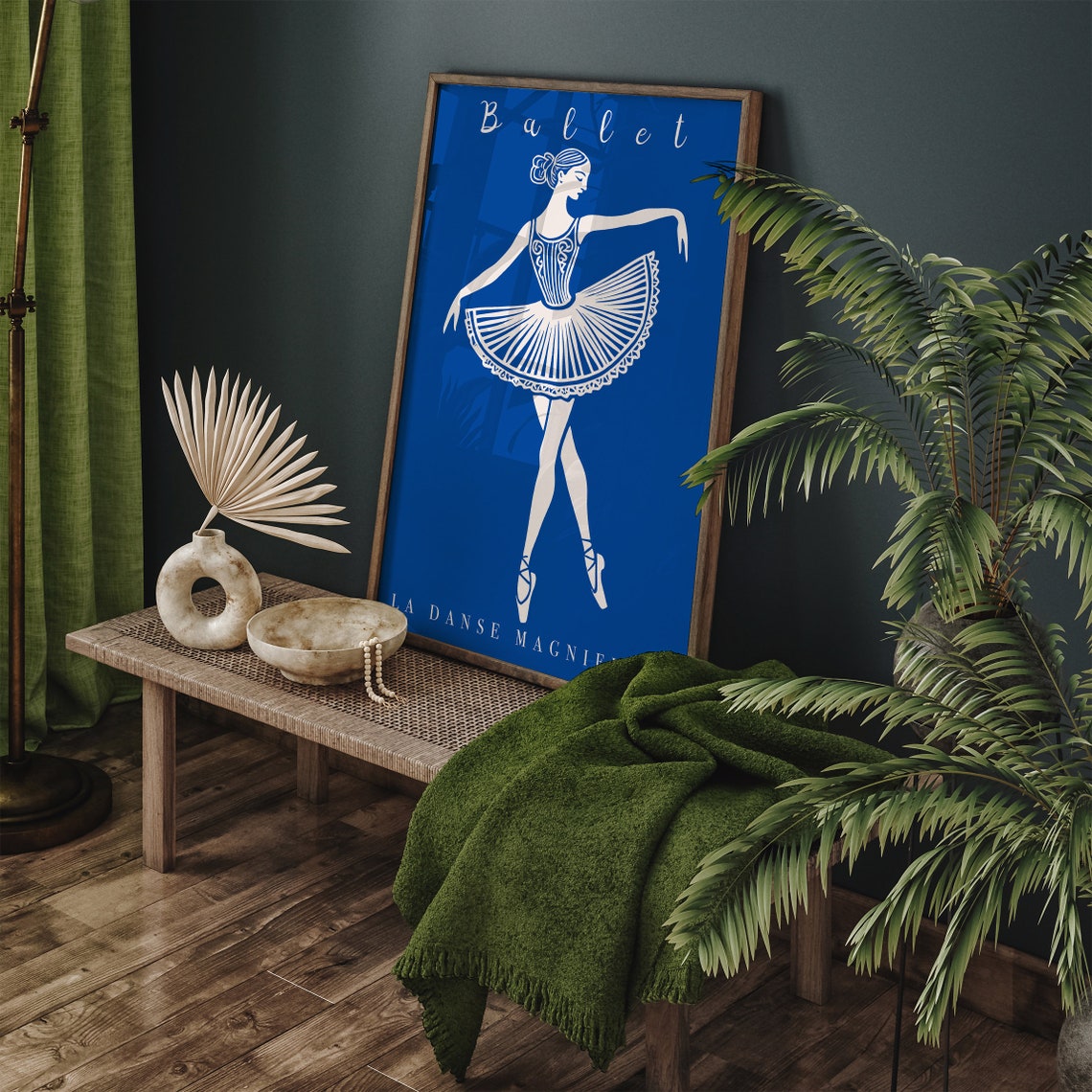 Ballet La Danse Magnifique Royal Blue Ballerina Dancer Poster - Image 4
