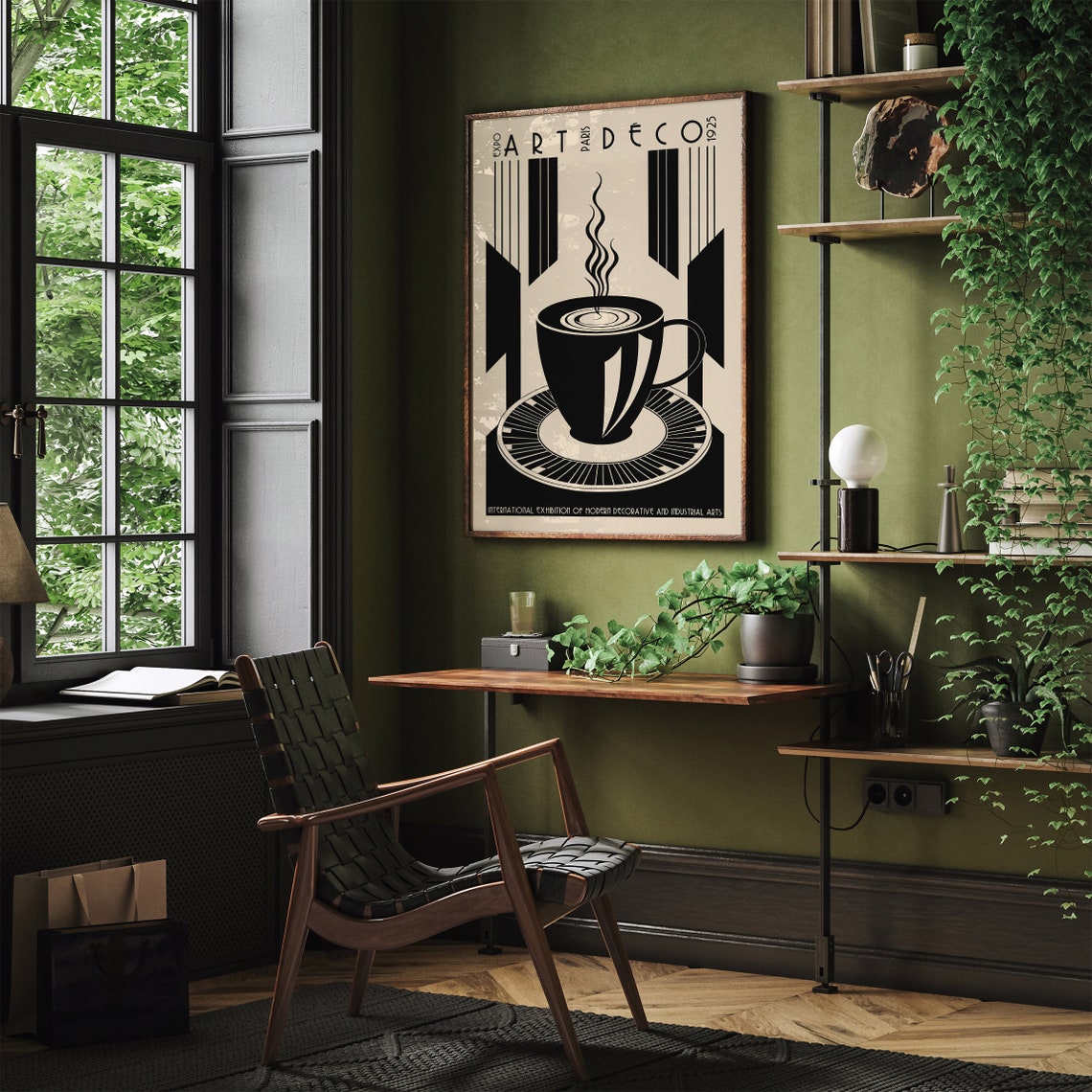 Art Deco Paris 1925 Expo Coffee Cup Modern Decorative Poster - Image 3