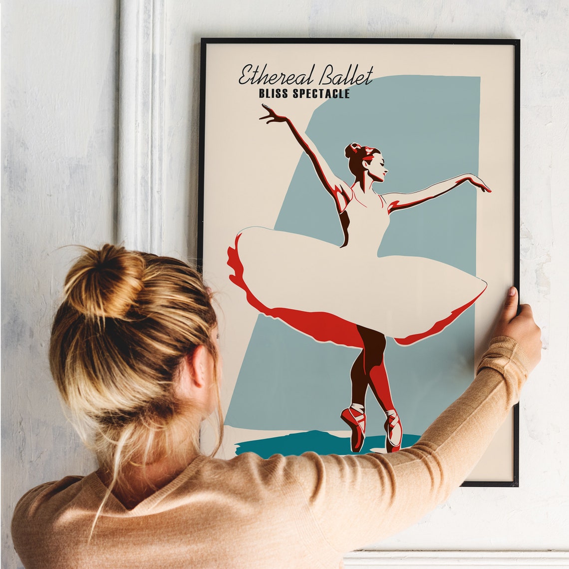 Ethereal Ballet Bliss Spectacle Ballerina Retro Dance Art Poster - Image 5