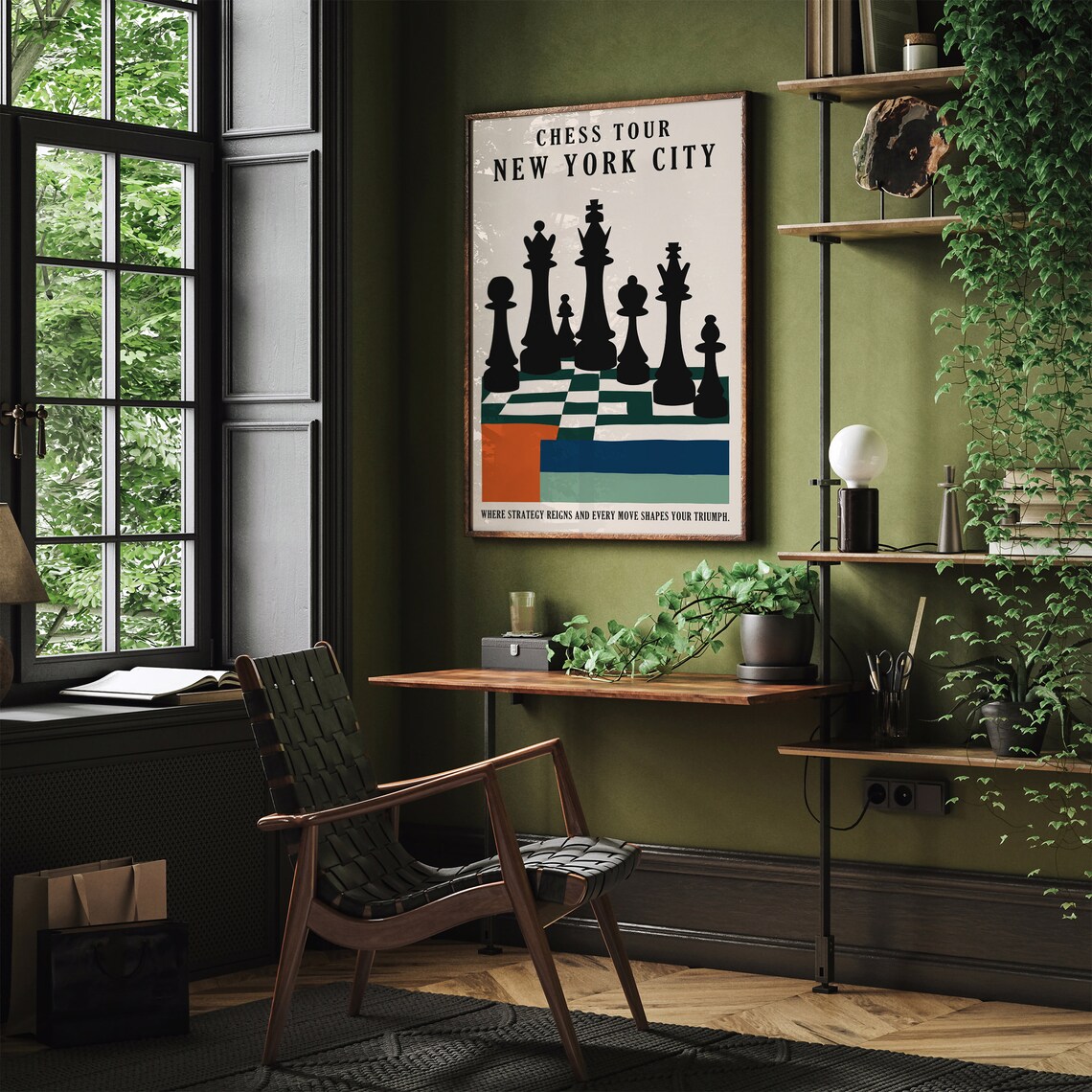 Chess Tour New York City Strategy Triumph Game Room Office Poster - Image 3