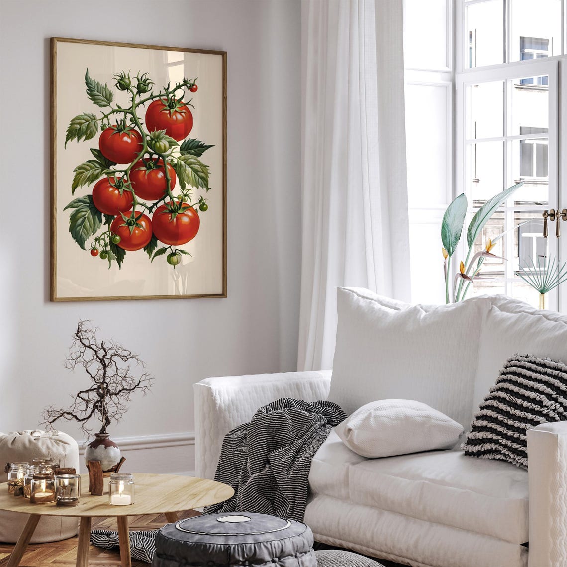 Vintage Red Tomato Vine Botanical Illustration Kitchen Decor Poster - Image 5