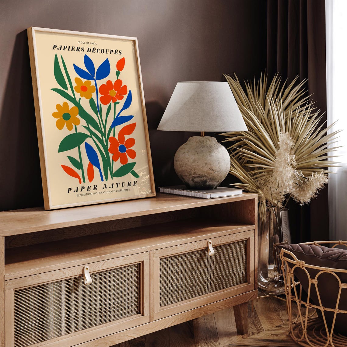 Papiers Découpés Colorful Paper Cut Floral Nature Art Poster - Image 3