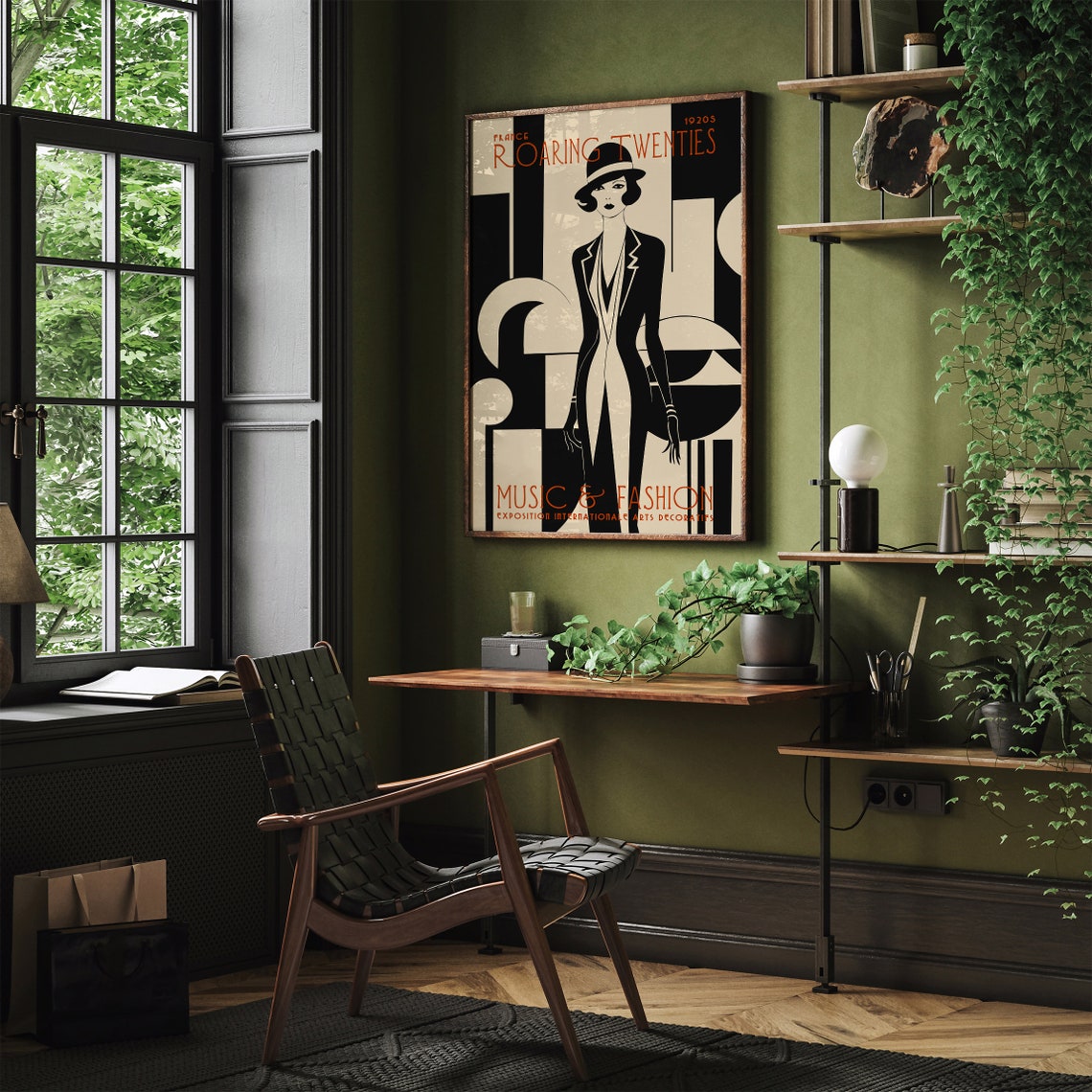 Roaring Twenties French Music Fashion Poster Vintage Art Deco Exposition Internationale Arts Decoratifs Wall Art 1920 Exposition Poster - Image 2