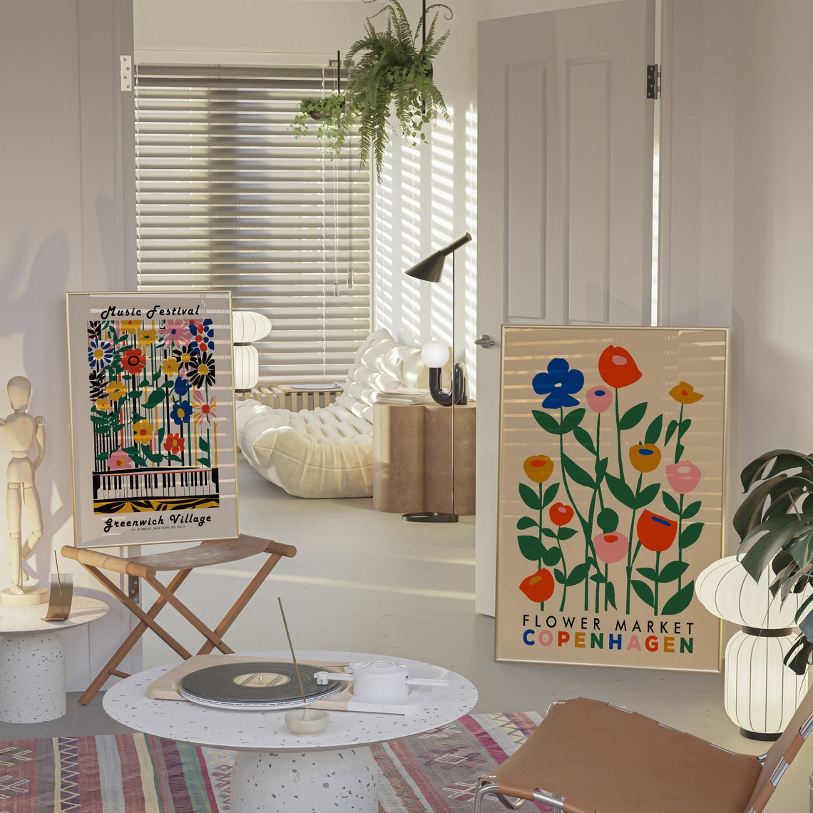Cheerful Flower Market Copenhagen Colorful Tall Blooms Poster - Image 4