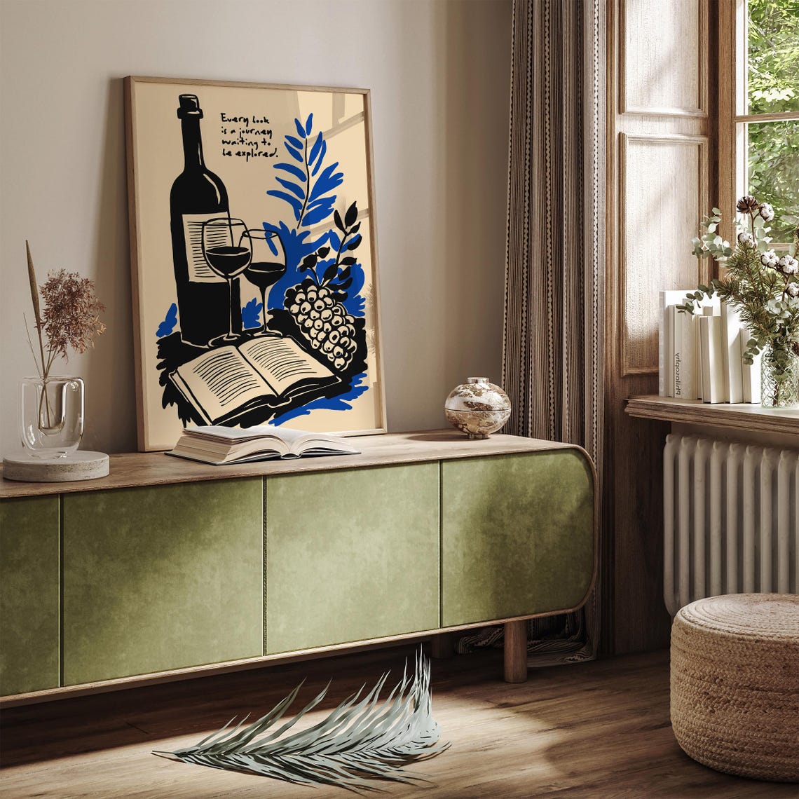 Every Book Is a Journey Quote Wine Lovers Literary Reading Print - Image 4