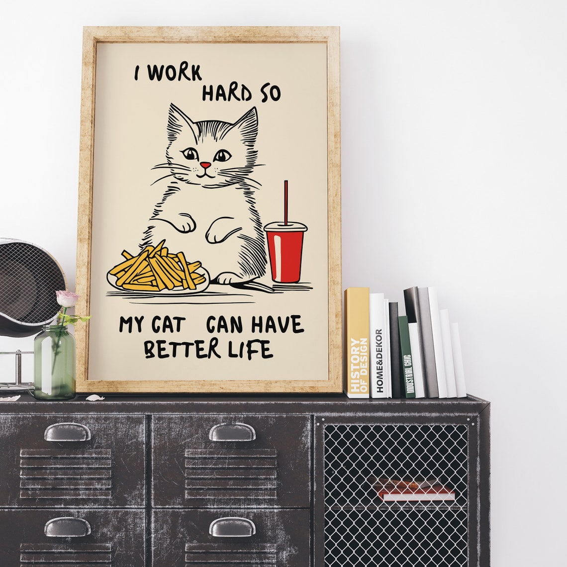 Chubby Cat Funny I Work Hard So My Cat Can Have Better Life Poster - Image 5