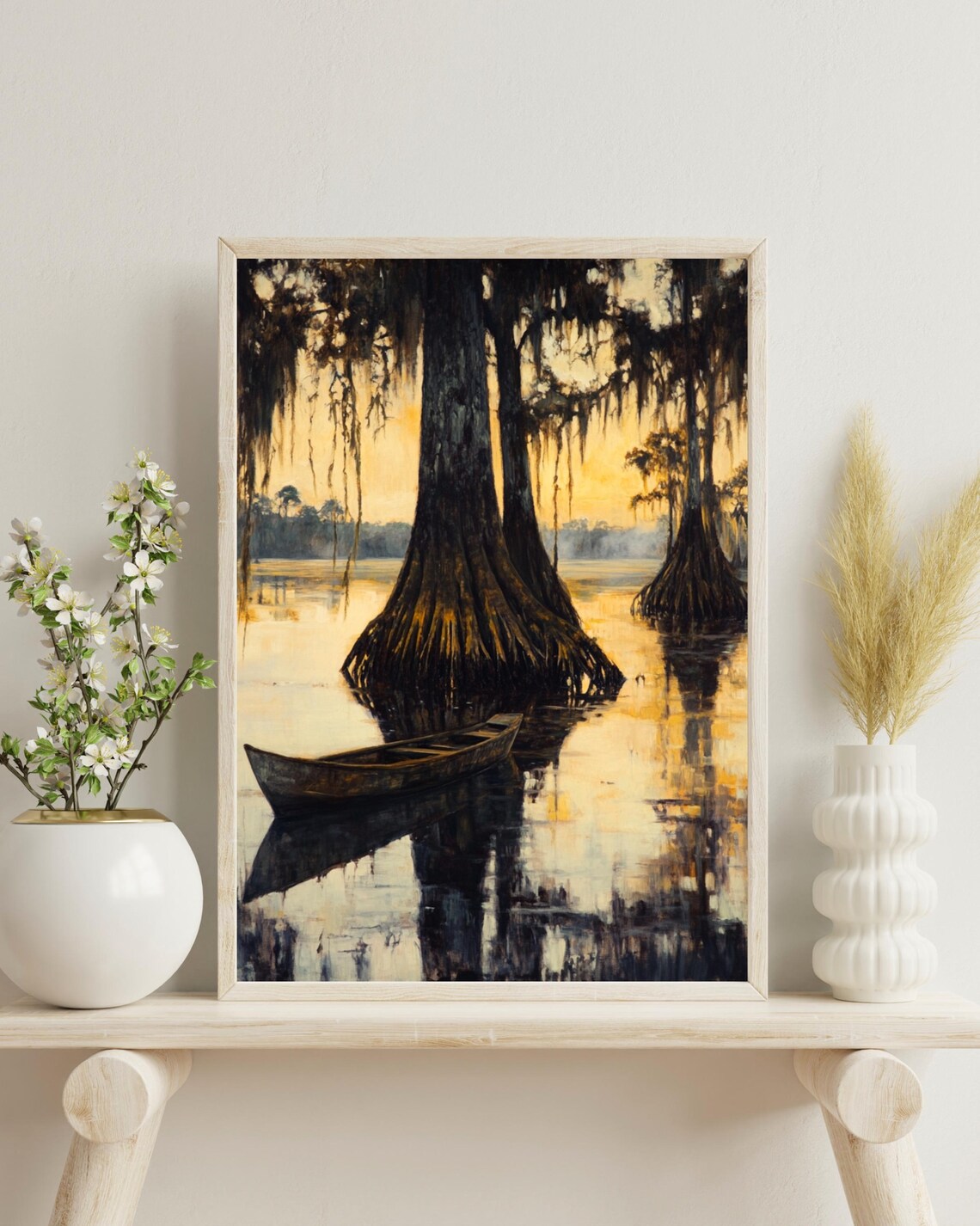 Atchafalaya Basin Travel Poster, Louisiana Nature Art